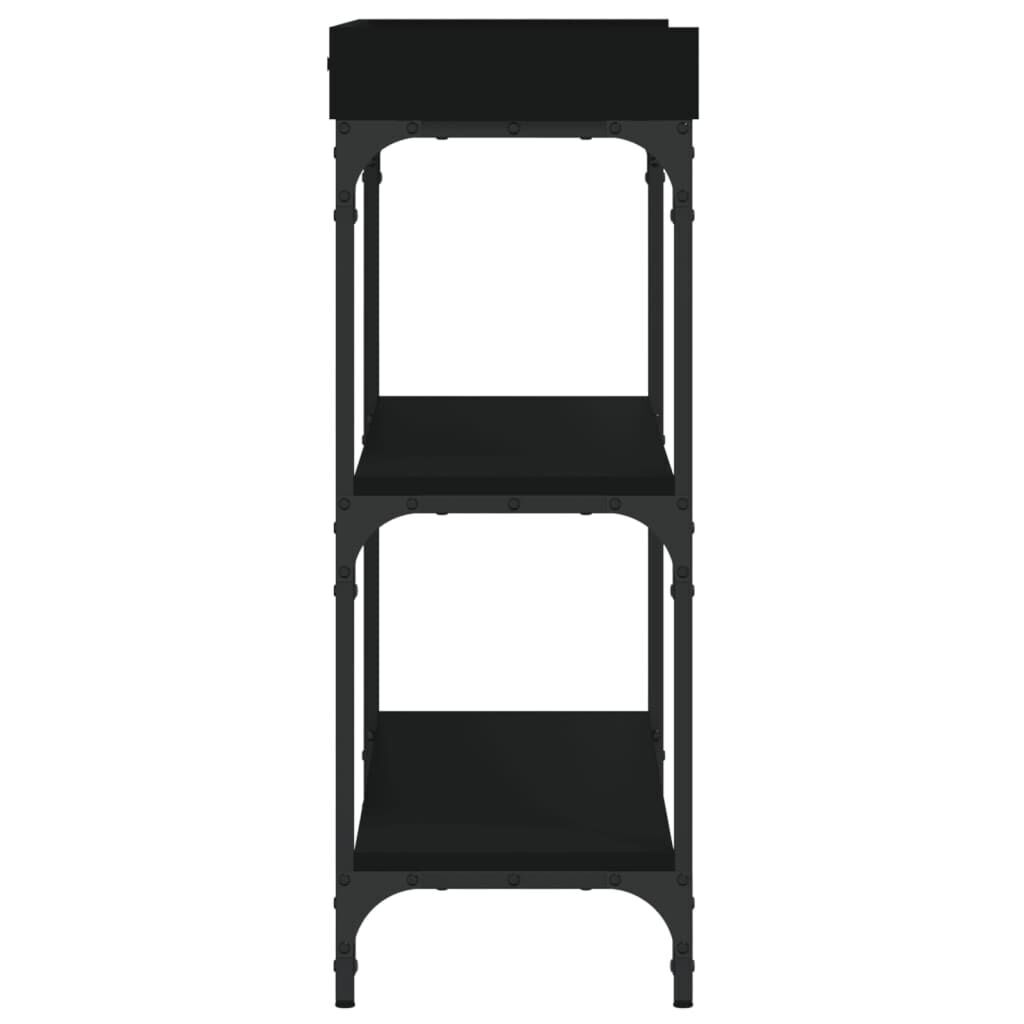 Console Table with Shelves Black 100x30x80 cm Price