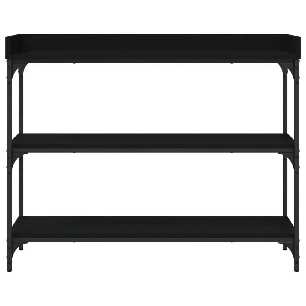Console Table with Shelves Black 100x30x80 cm Price
