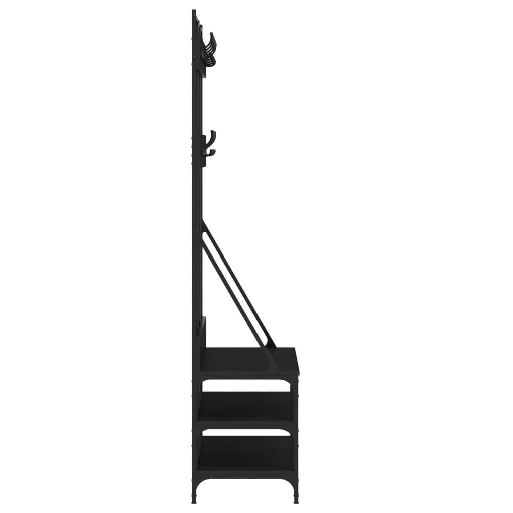 Clothes Rack with Shoe Storage Black 100x40x184 cm Price