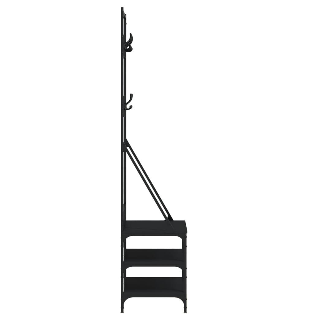 Clothes Rack with Shoe Storage Black 70x40x184 cm Price