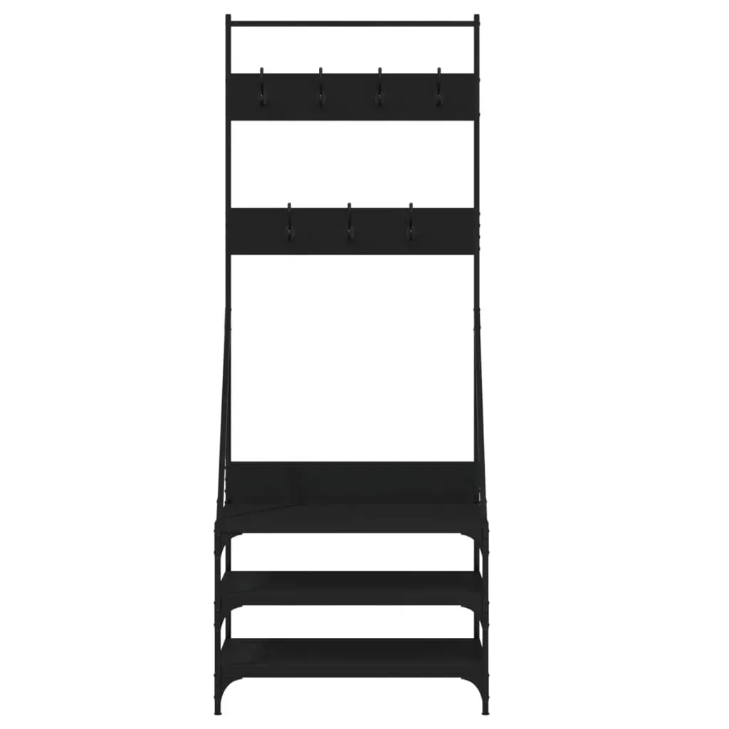 Clothes Rack with Shoe Storage Black 70x40x184 cm Price