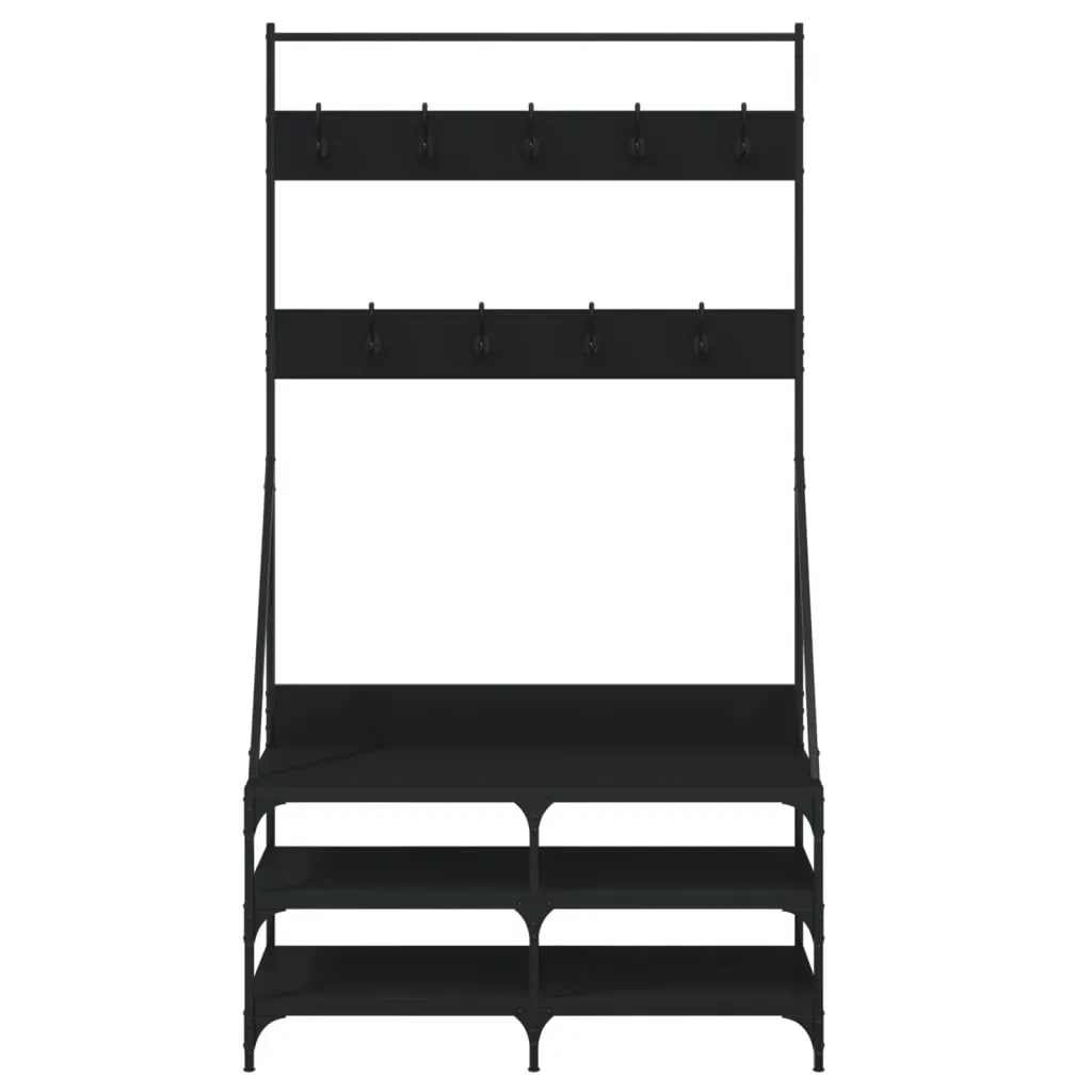 Clothes Rack with Shoe Storage Black 100x40x184 cm Price