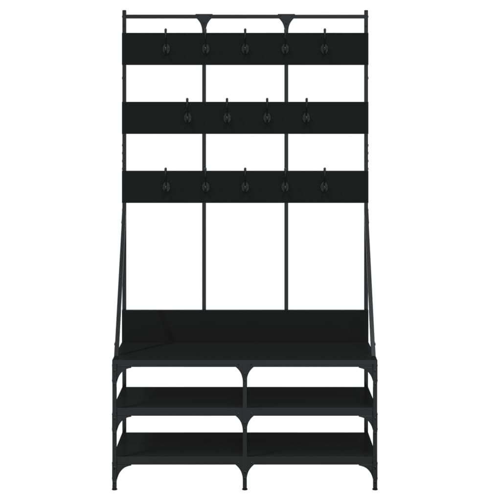 Clothes Rack with Shoe Storage Black 100x40x184 cm Price