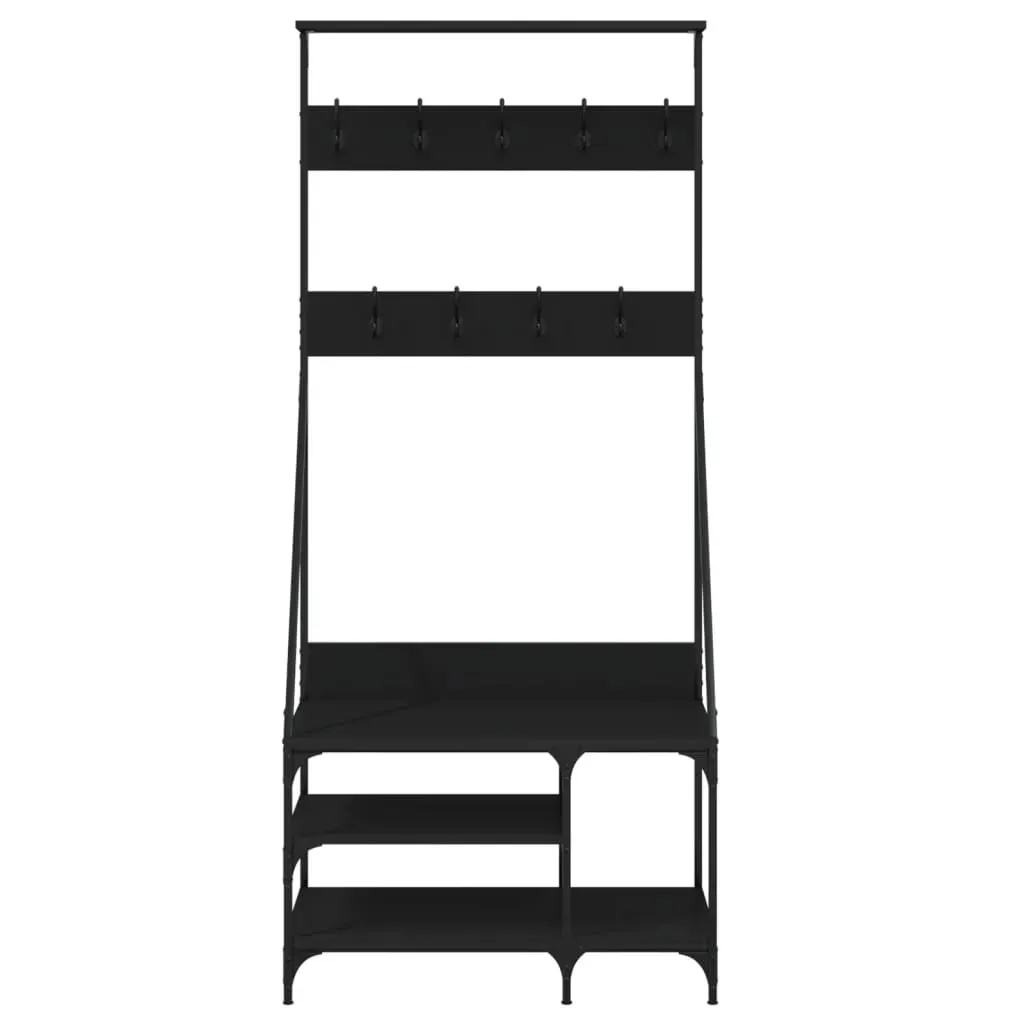 Clothes Rack with Shoe Storage Black 80x40x184 cm Price