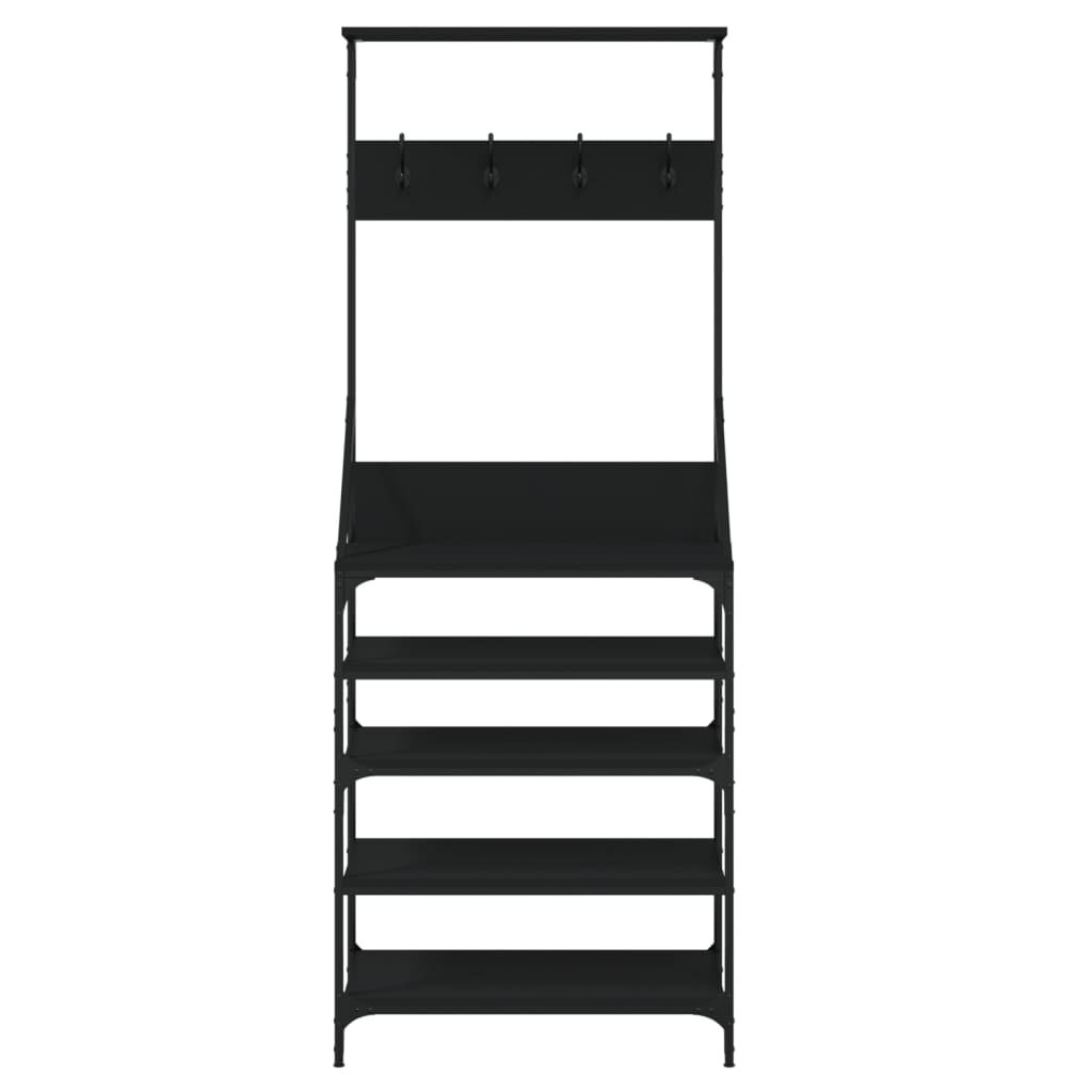 Clothes Rack with Shoe Storage Black 70x34x184 cm Price