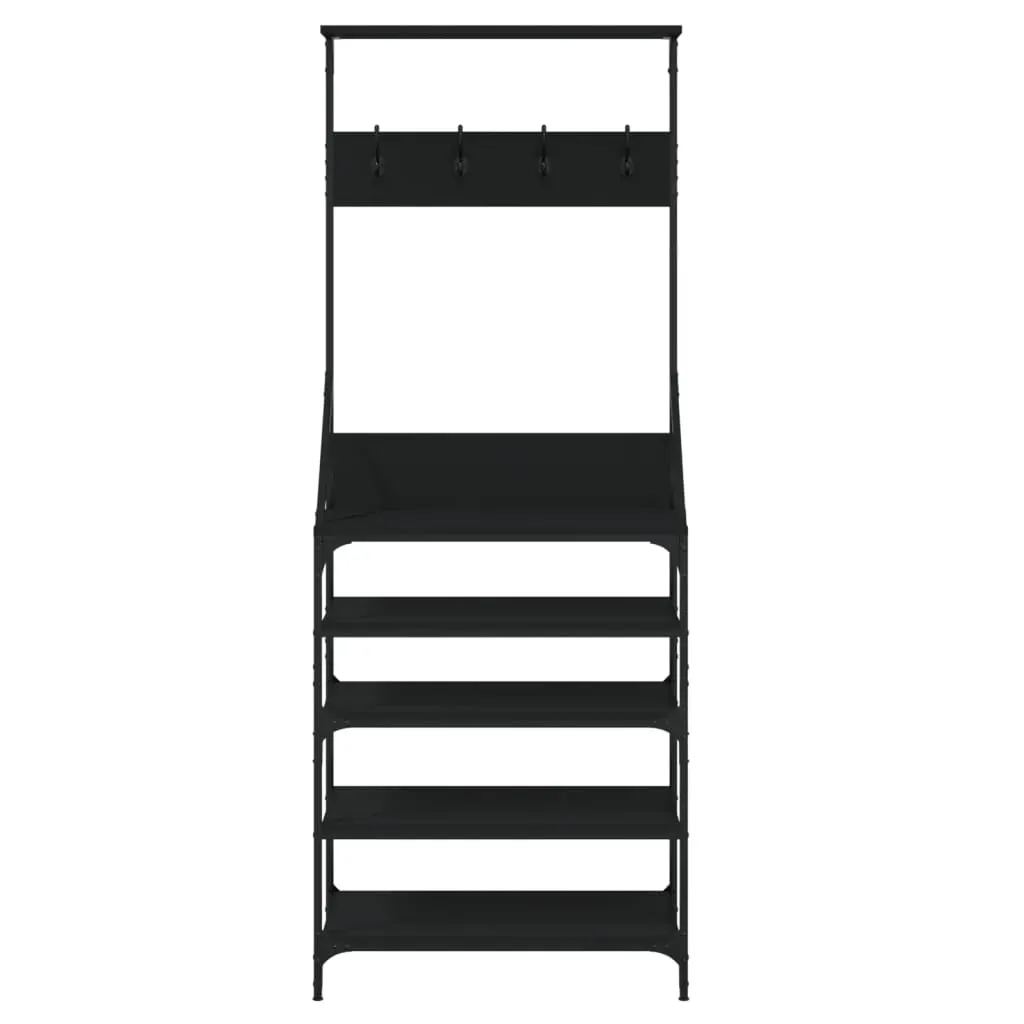 Clothes Rack with Shoe Storage Black 70x34x184 cm Price