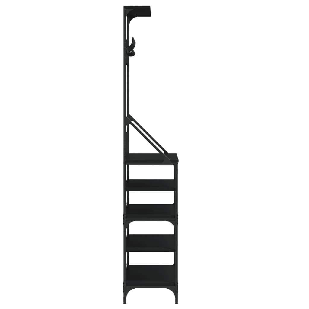 Clothes Rack with Shoe Storage Black 90x34x184 cm Price