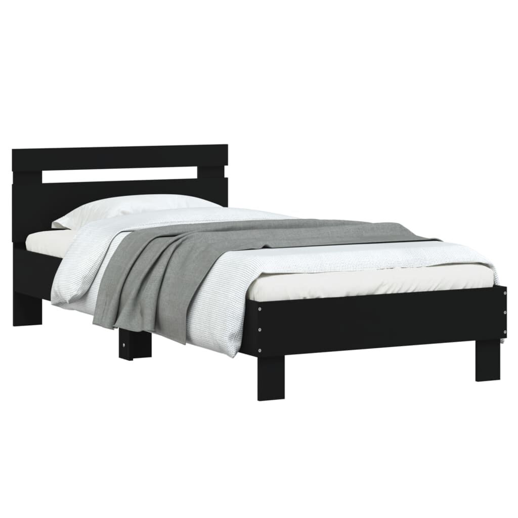 Bed Frame without Mattress with Headboard Black 90x190 cm Price