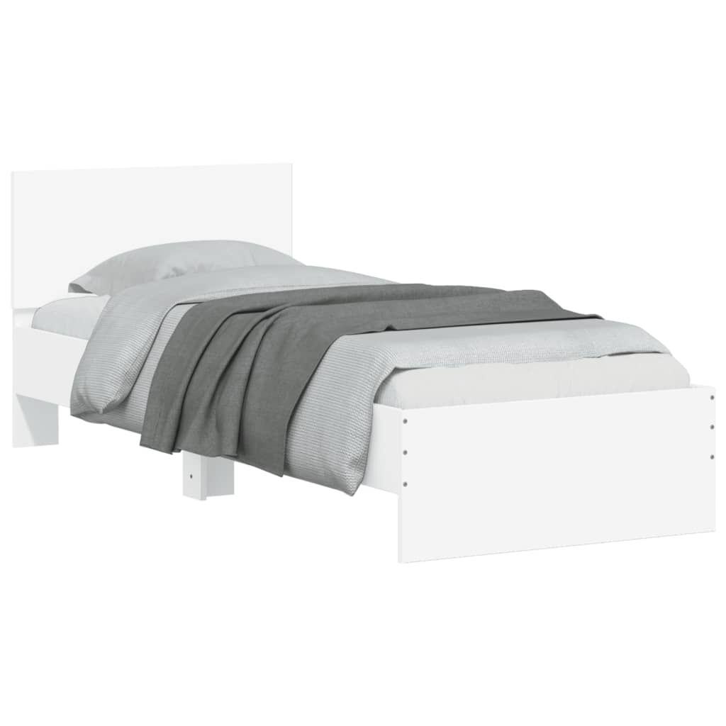 Bed Frame without Mattress with Headboard White 90x190 cm Price