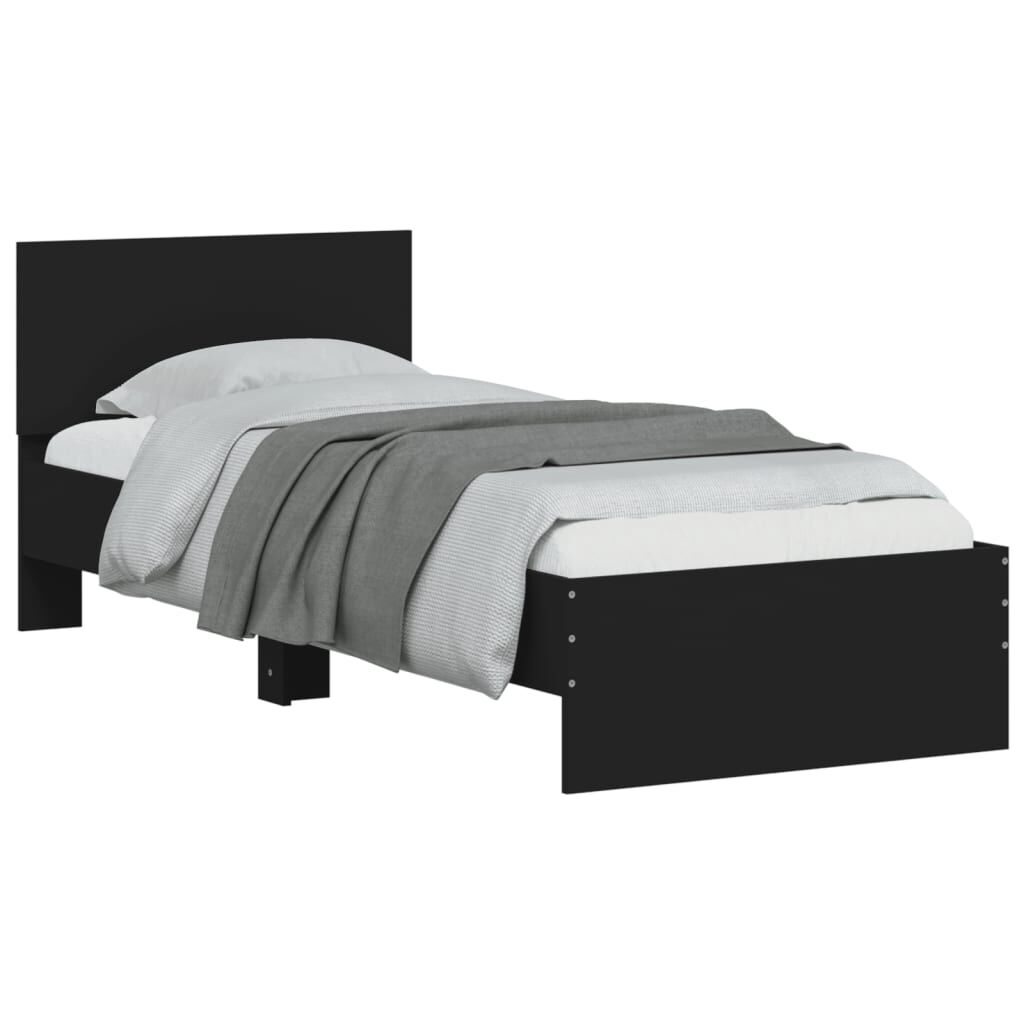 Bed Frame without Mattress with Headboard Black 90x190 cm Price