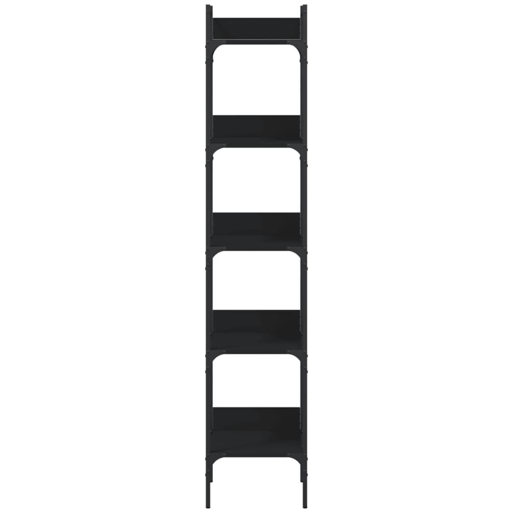 Bookshelf 5-Tier Black 35x30x174 cm Engineered Wood Price