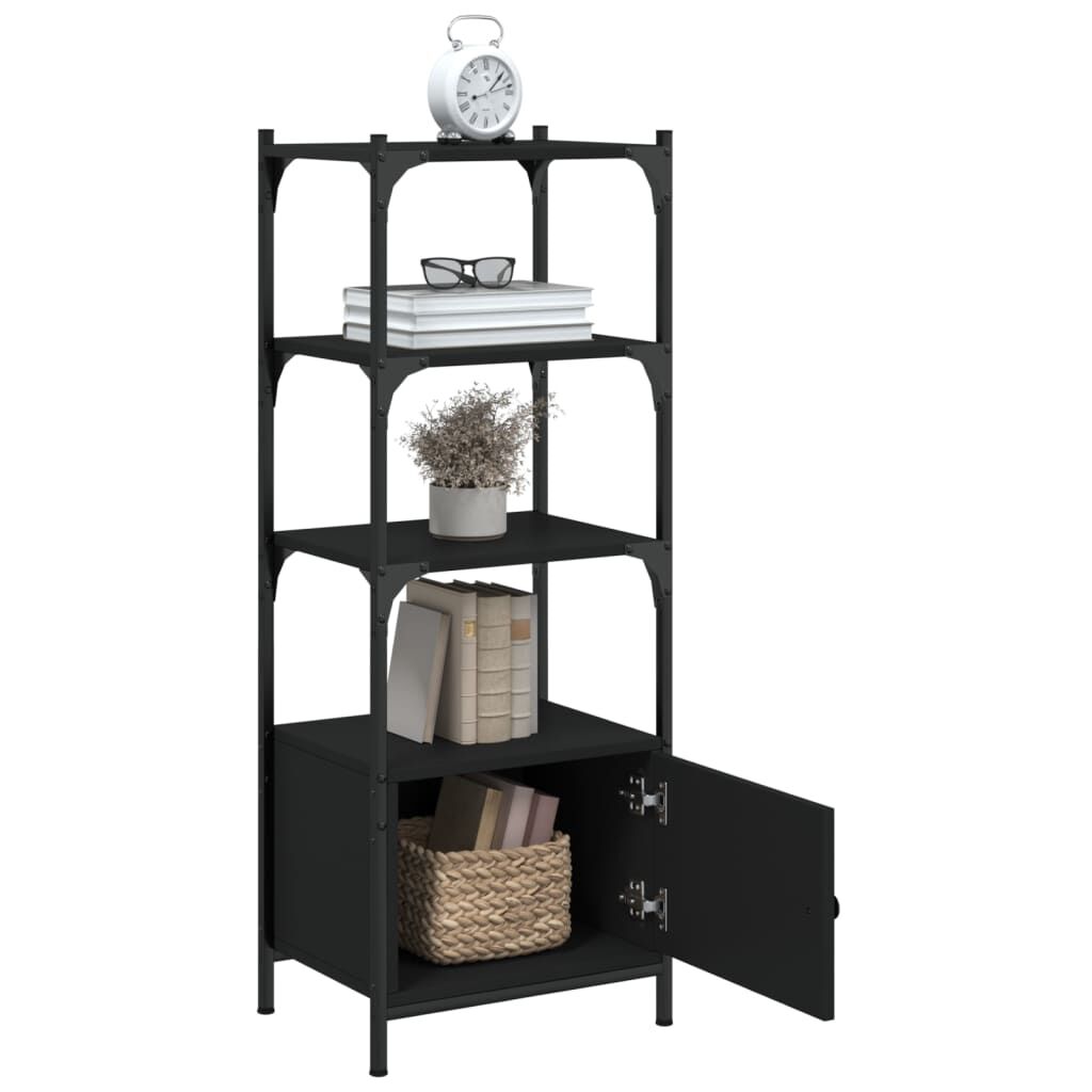 Bookcase 3-Tier Black 41x30x109.5 cm Engineered Wood Price