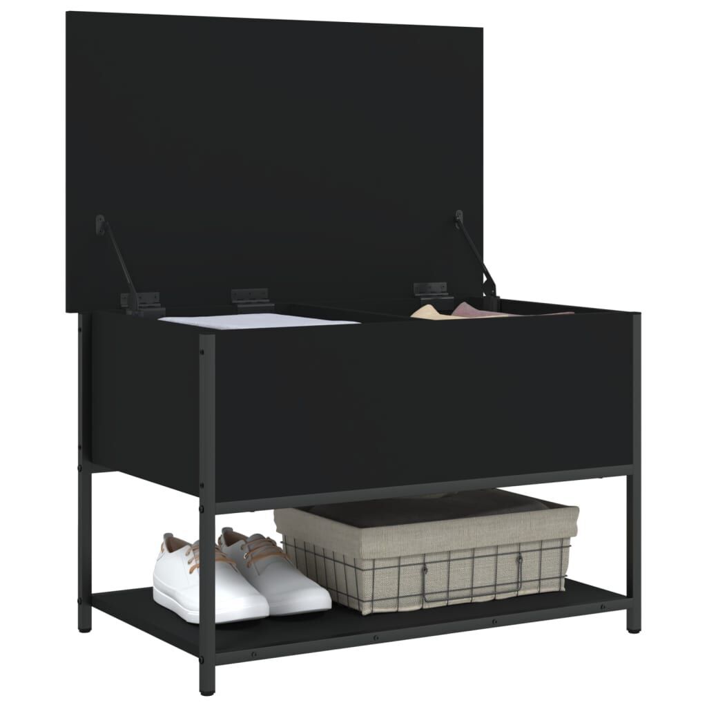 Storage Bench Black 70x42.5x47 cm Engineered Wood Price