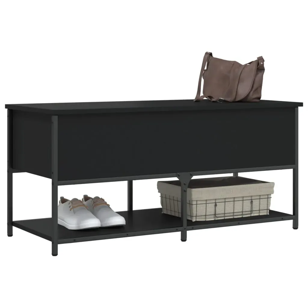 Storage Bench Black 100x42.5x47 cm Engineered Wood Price
