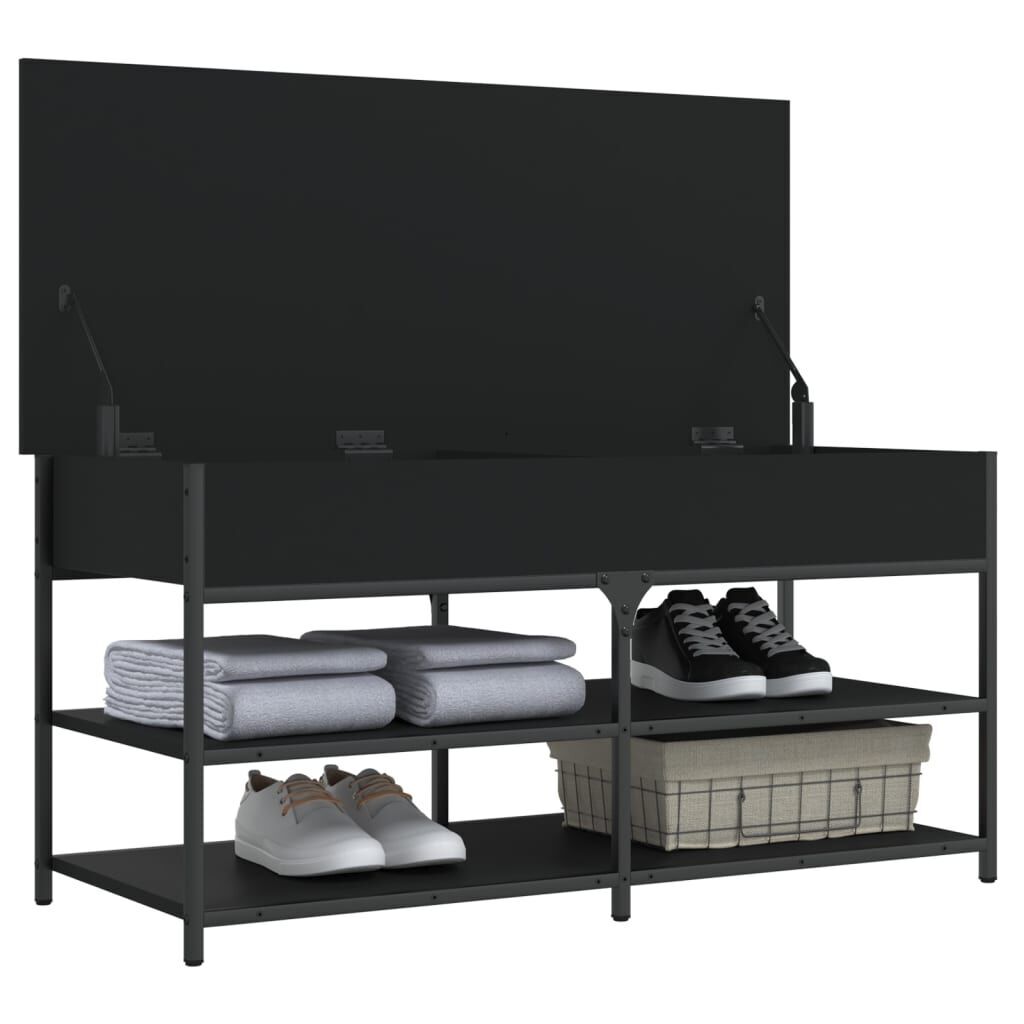 Shoe Bench Black 100x42.5x50 cm Engineered Wood Price