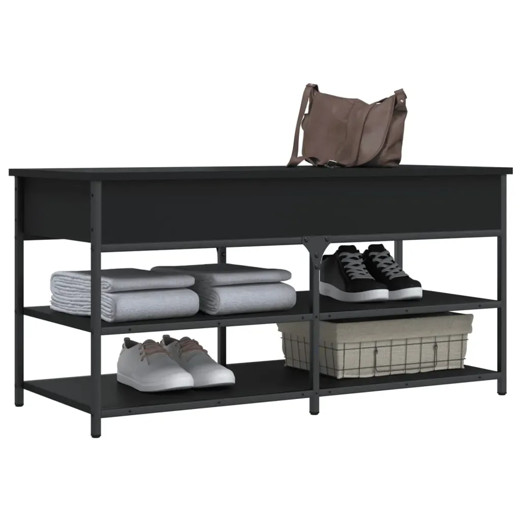 Shoe Bench Black 100x42.5x50 cm Engineered Wood Price