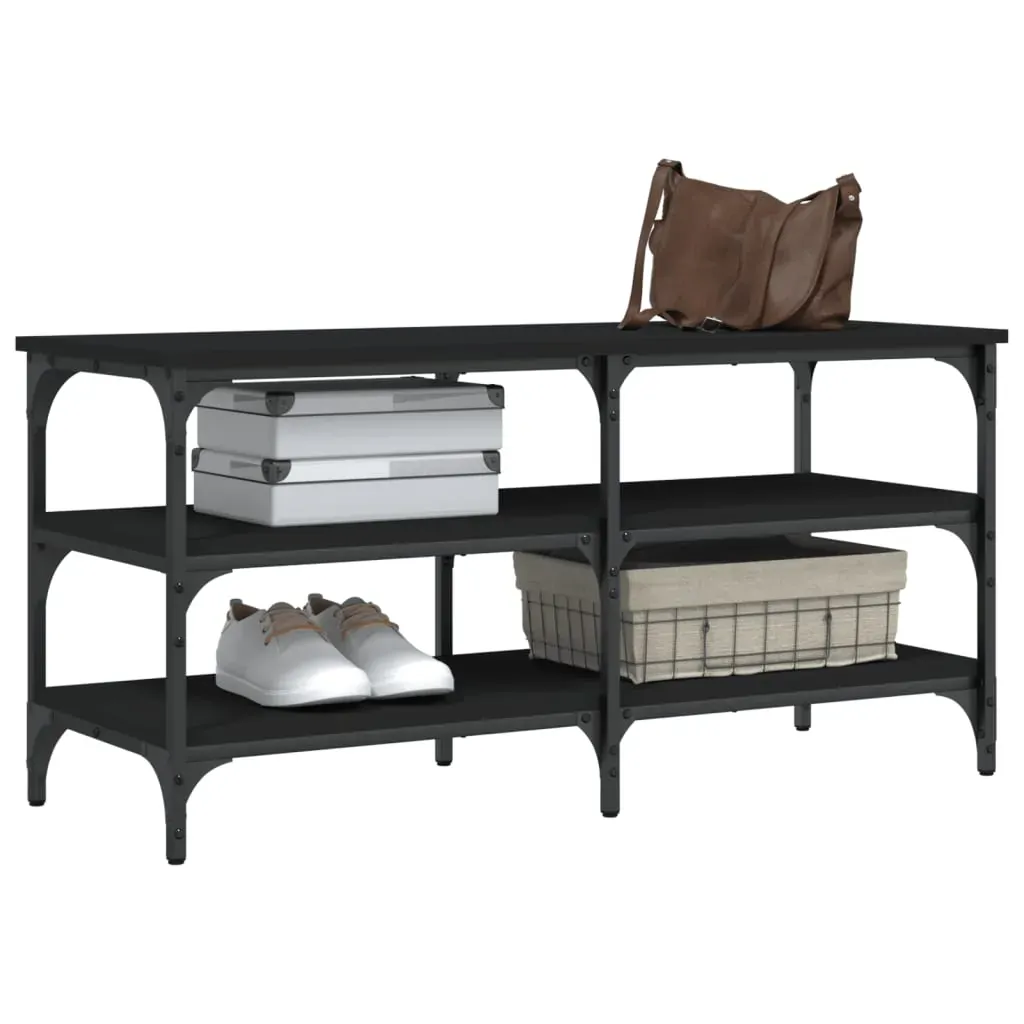Shoe Bench Black 100x38.5x49 cm Engineered Wood Price