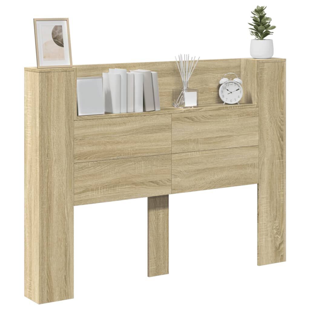 Headboard Cabinet with LED Sonoma Oak 140 cm Price