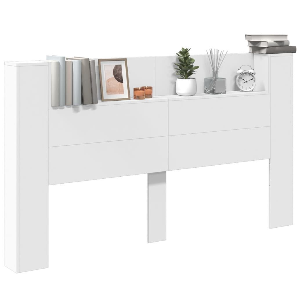 Headboard Cabinet with LED White 180x16.5x103.5 cm Price