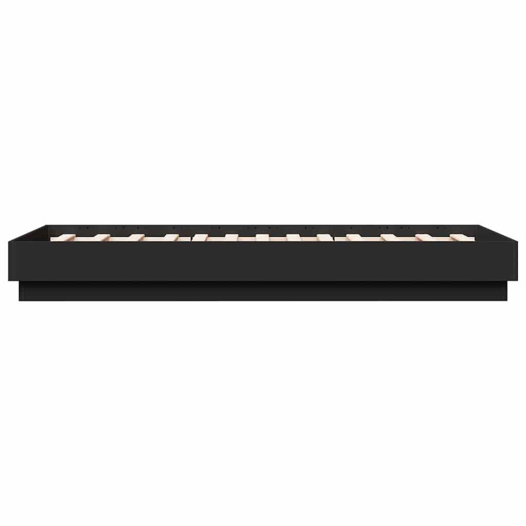 Bed Frame without Mattress Black 90x190 cm Engineered Wood Price