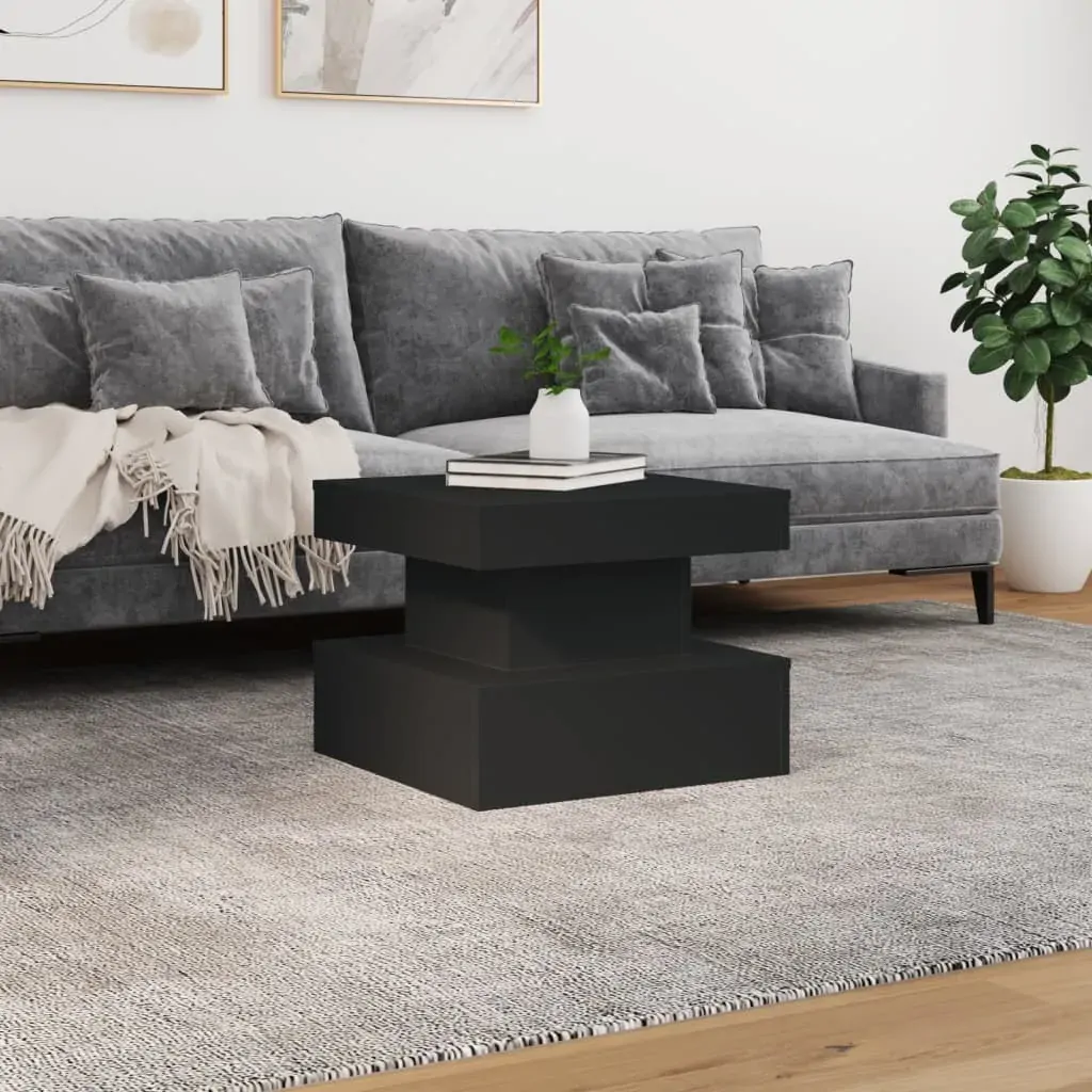 Coffee Table with LED Lights Black 50x50x40 cm Price