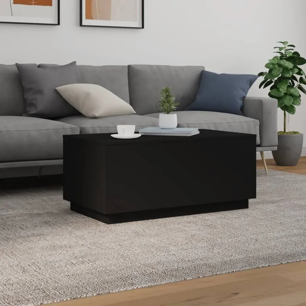 Coffee Table with LED Lights Black 90x50x40 cm Price