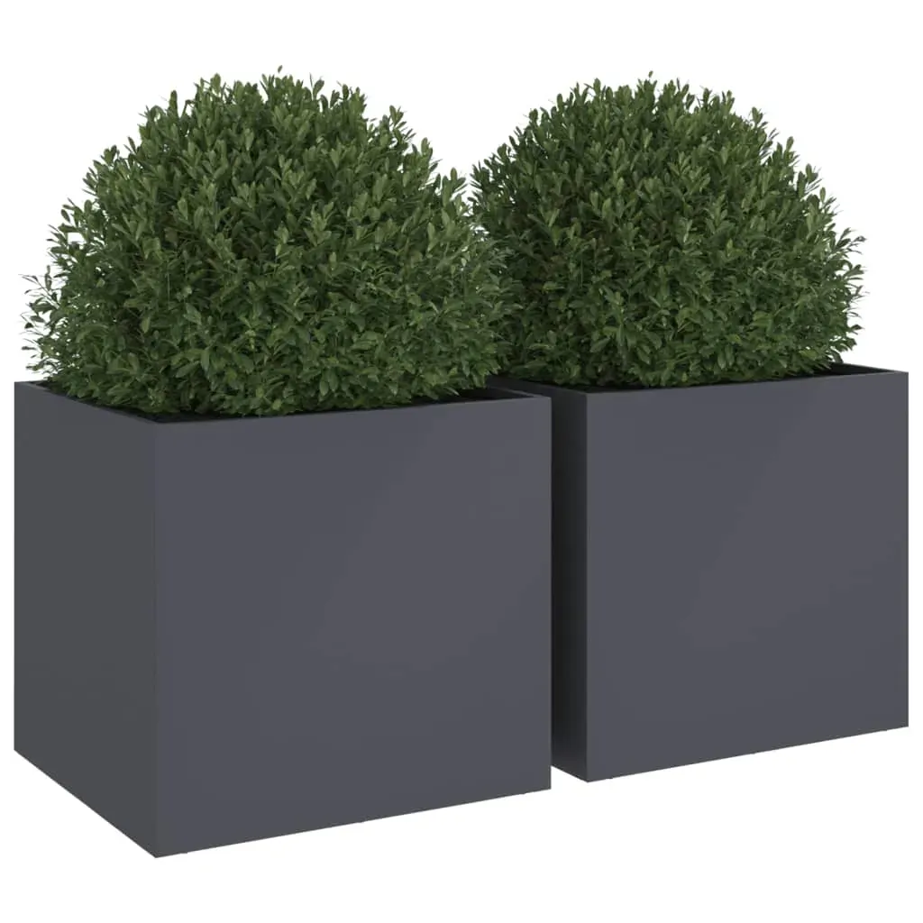 Planters 2 pcs Anthracite 49x47x46 cm Steel Price