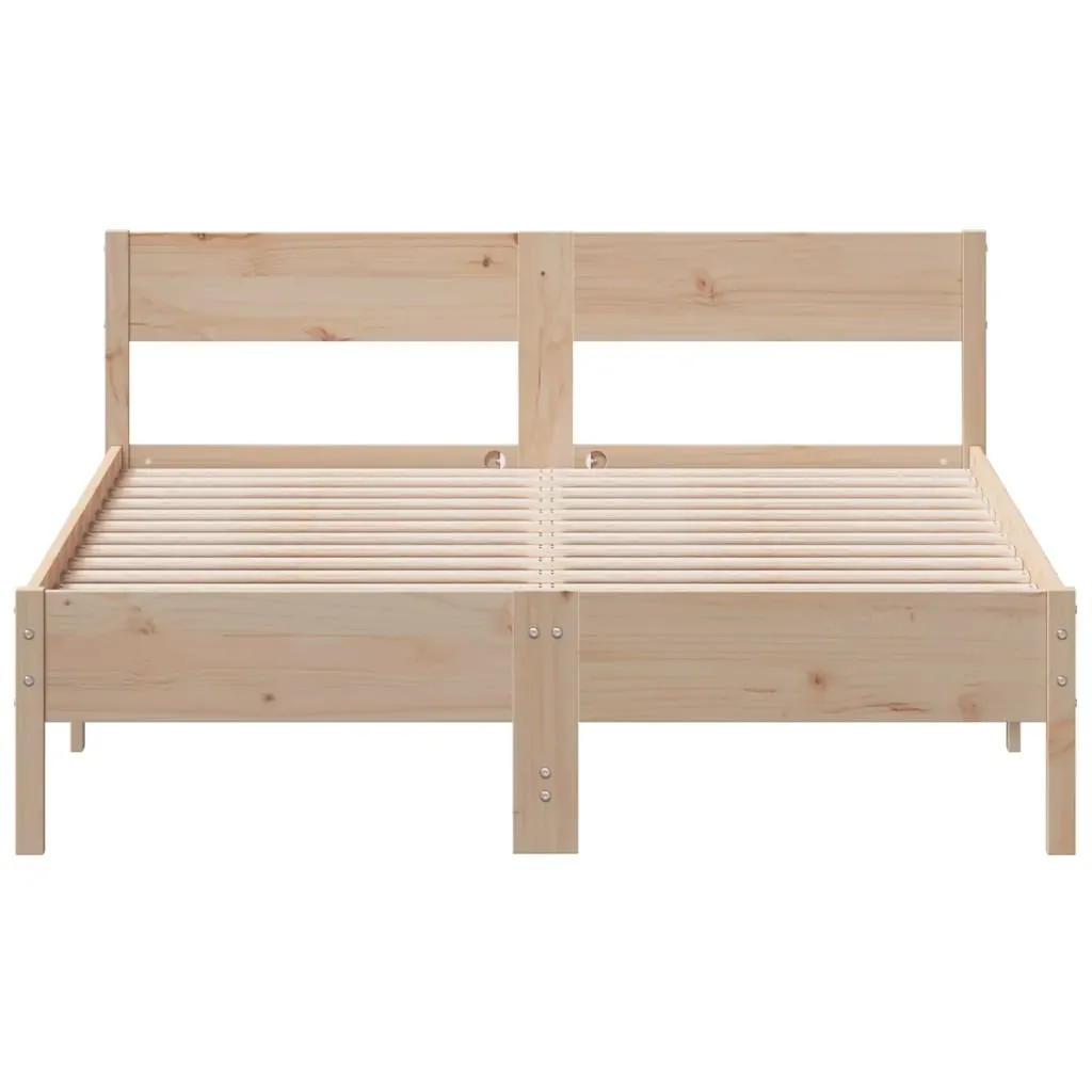 Bed Frame without Mattress 135x190 cm Solid Wood Pine Price