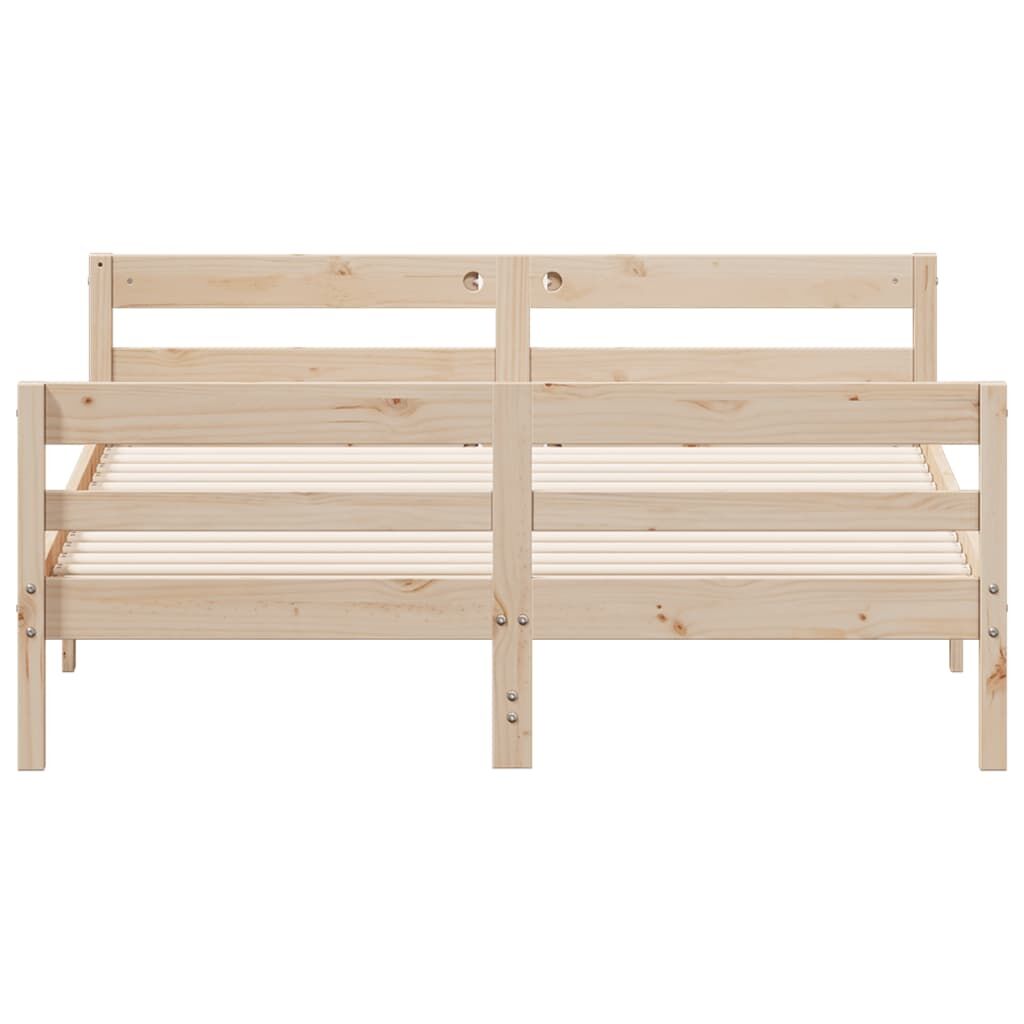 Bed Frame without Mattress 137x187 cm Double Solid Wood Pine Price