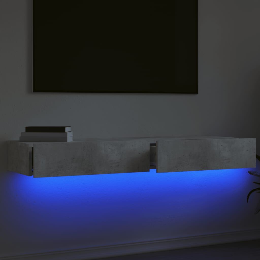 TV Cabinets with LED Lights 2 pcs Concrete Grey 60x35x15.5 cm Price