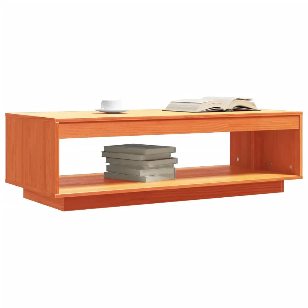 Coffee Table Wax Brown 110x50x33.5 cm Solid Wood Pine Price