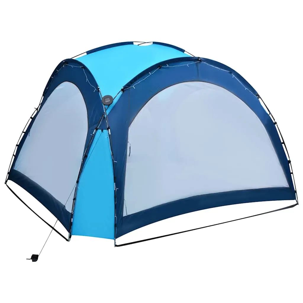 Party Tent with LED and 4 Sidewalls 3.6x3.6x2.3 m Blue Price