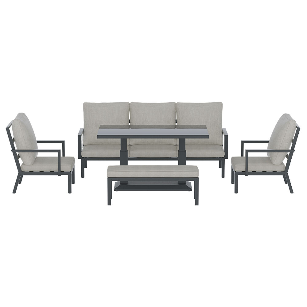 Gardeon 5-Piece Outdoor Furniture Setting Table Chair Set Aluminium Sofa 7-Seater Price