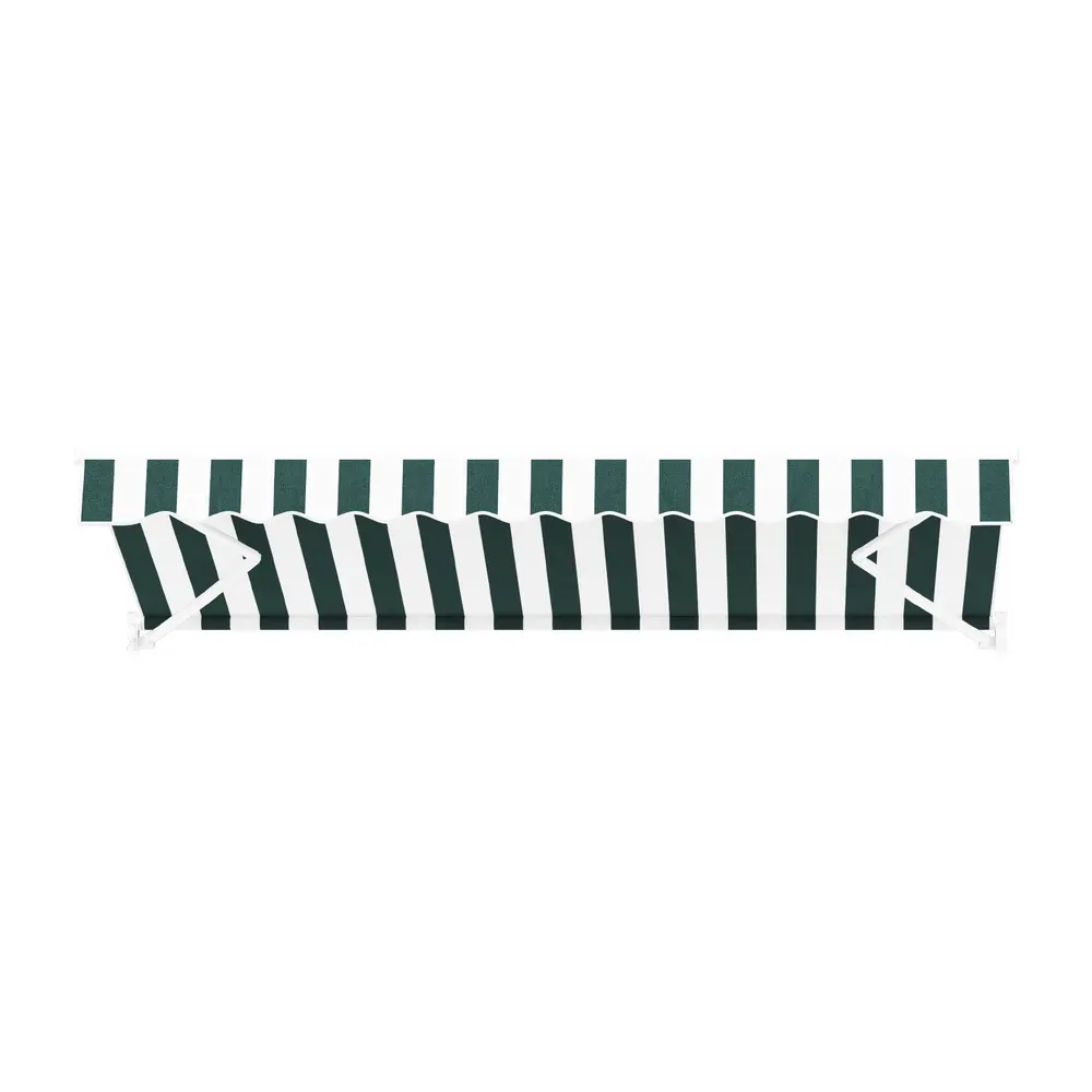 Retractable Folding Arm Awning Manual Sunshade 3Mx2.5M Green White Price