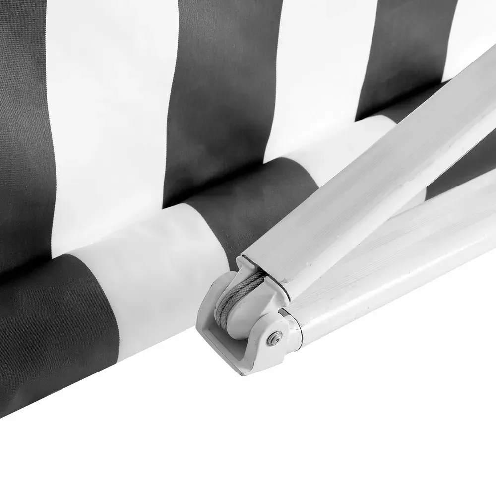 Instahut Retractable Folding Arm Awning Manual Sunshade 3Mx2.5M Grey White Price