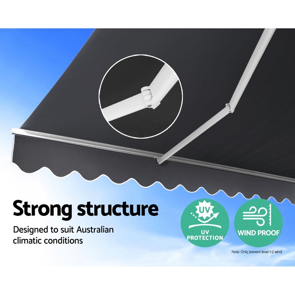 Instahut Retractable Folding Arm Awning Motorised Sunshade 2.5Mx2M Grey Price