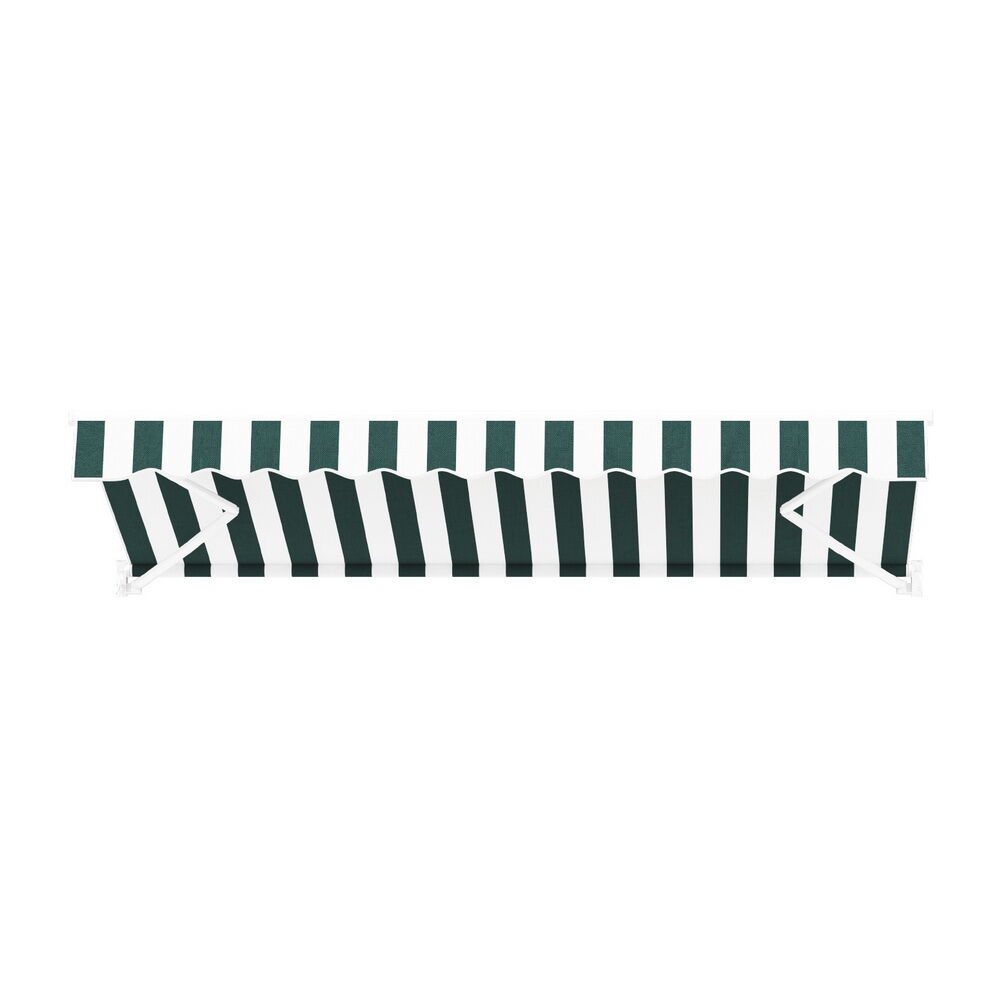 Retractable Folding Arm Awning Motorised Sunshade 3Mx2.5M Green White Price
