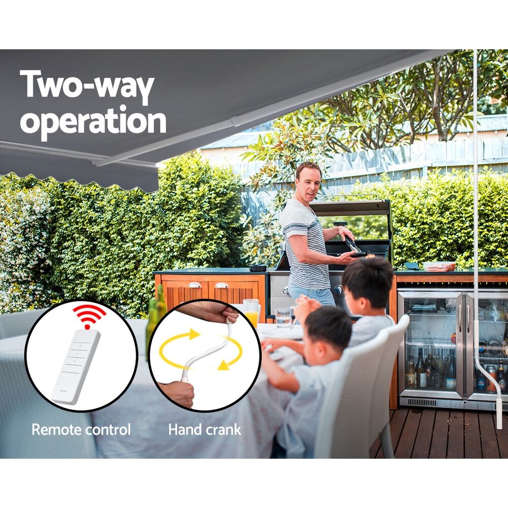 Retractable Folding Arm Awning Motorised Sunshade 4Mx2.5M Pearl Grey Price