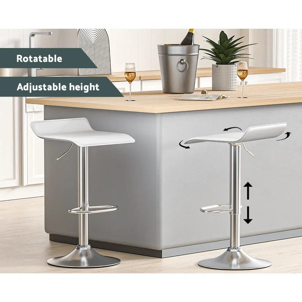 2x Bar Stools Faux Leather Chair White Price