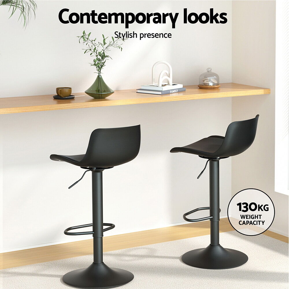 Artiss 4x Bar Stools Padded Seat Gas Lift Black Price