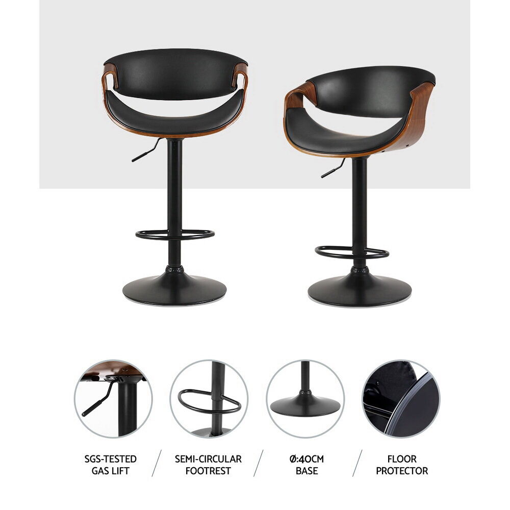 2x Bar Stools Gas Lift Leather w/Armrest Price