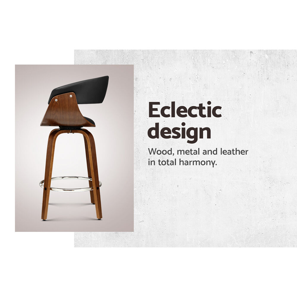 Artiss Bar Stools Swivel PU Seat Wooden Price