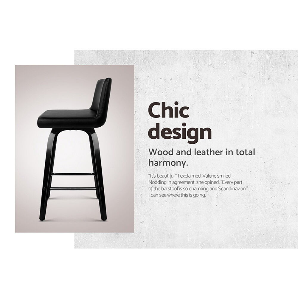 Artiss Bar Stools Kitchen Leather Barstools Swivel Wooden Chairs X2 Price