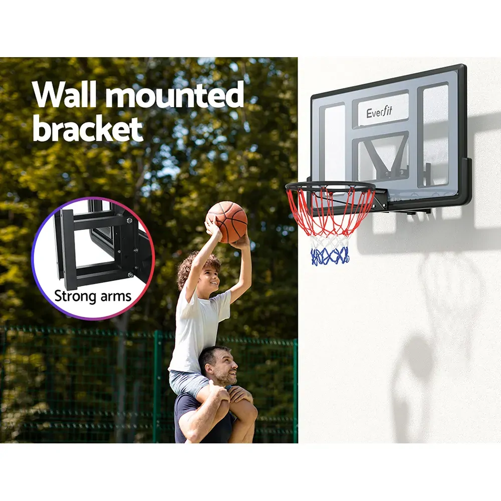 45" Basketball Hoop Backboard Wall Mounted Ring Net Sports Pro System Price