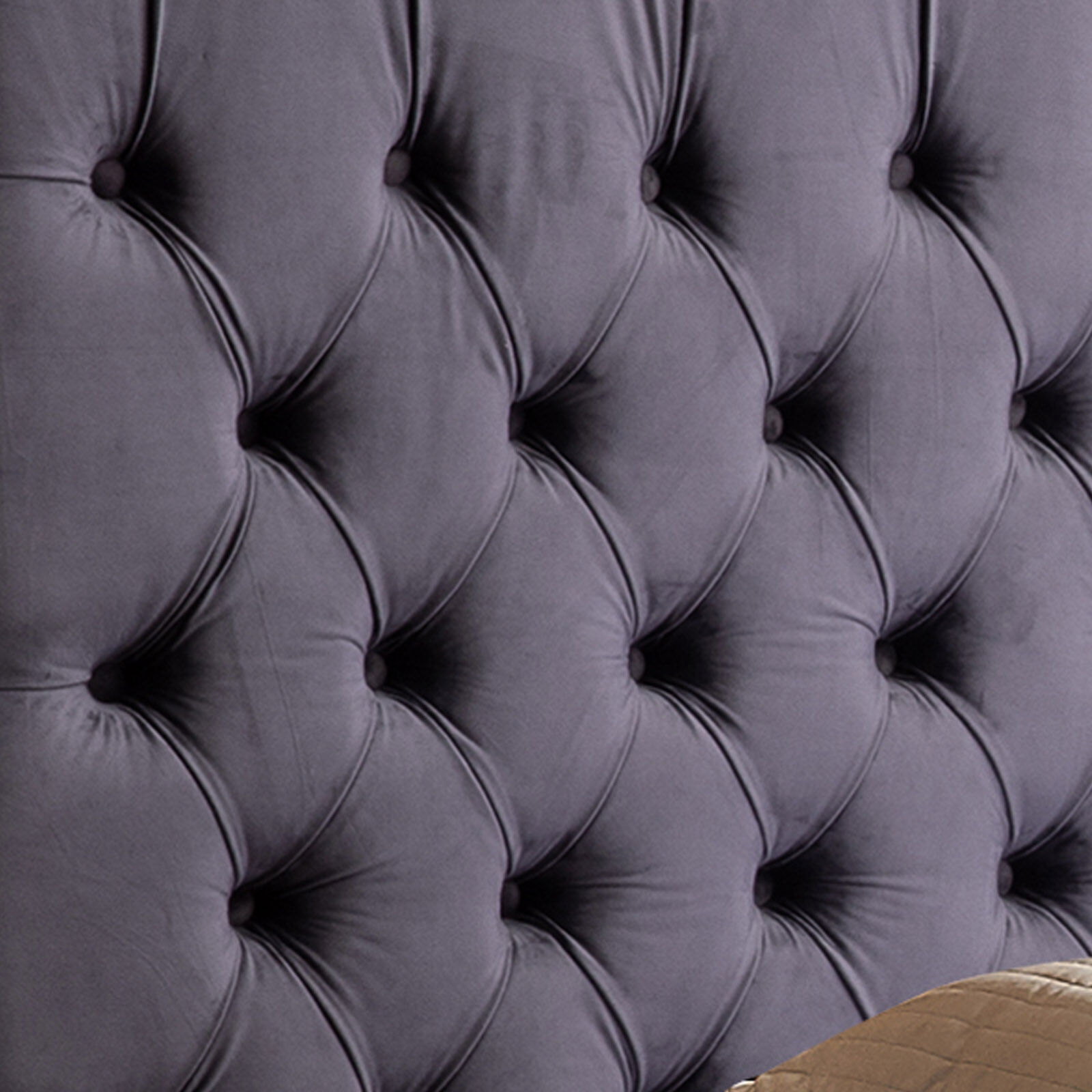 Anna Storage Bedframe Queen Size Velvet Fabric Dark Grey Colour Price