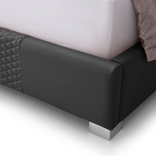 Halcyon Bed Frame King Black Pu Leather Price