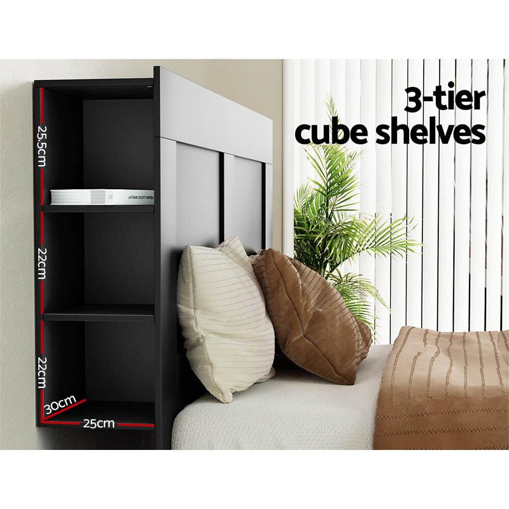 Artiss Bed Head Headboard Queen with Shelves - CABI Black Price
