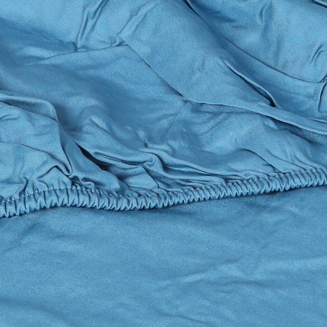 4pcs Double Size 100% Bamboo Bed Sheet Set in Blue Colour Price