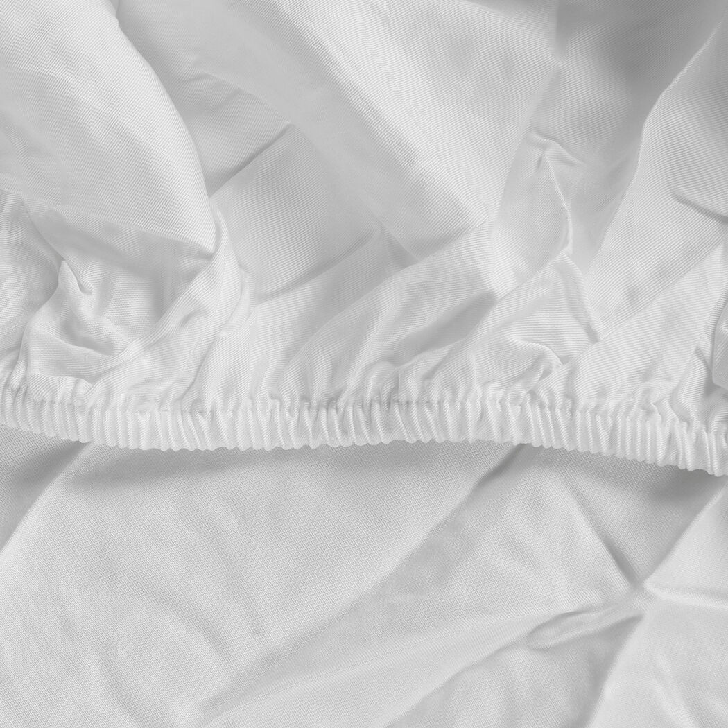 4pcs Double Size 100% Bamboo Bed Sheet Set in White Colour Price