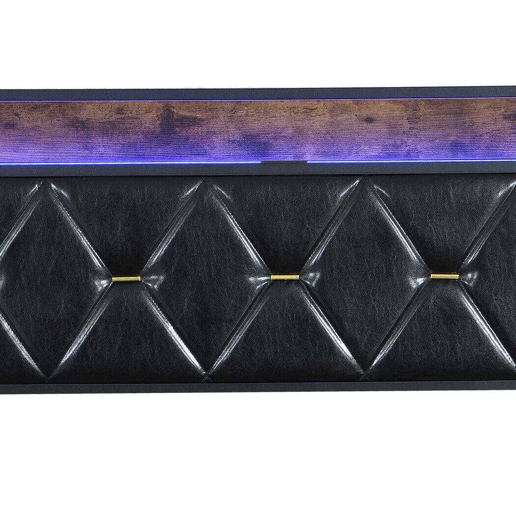 levede double metal bed frame led lights 2 drawers Price